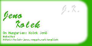 jeno kolek business card