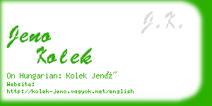 jeno kolek business card